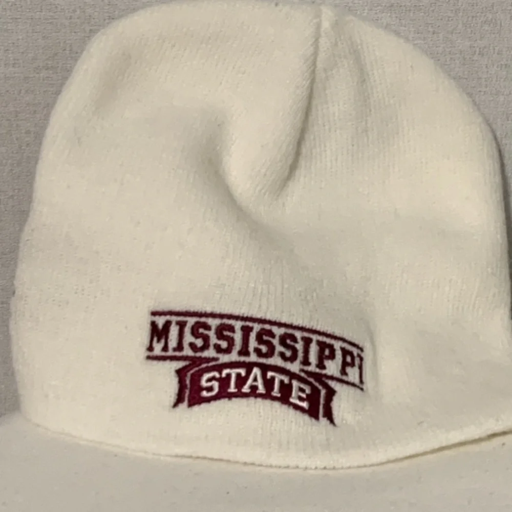 Adidas Mississippi State Unisex Beanie Kids Youth One Size White Knit Hat